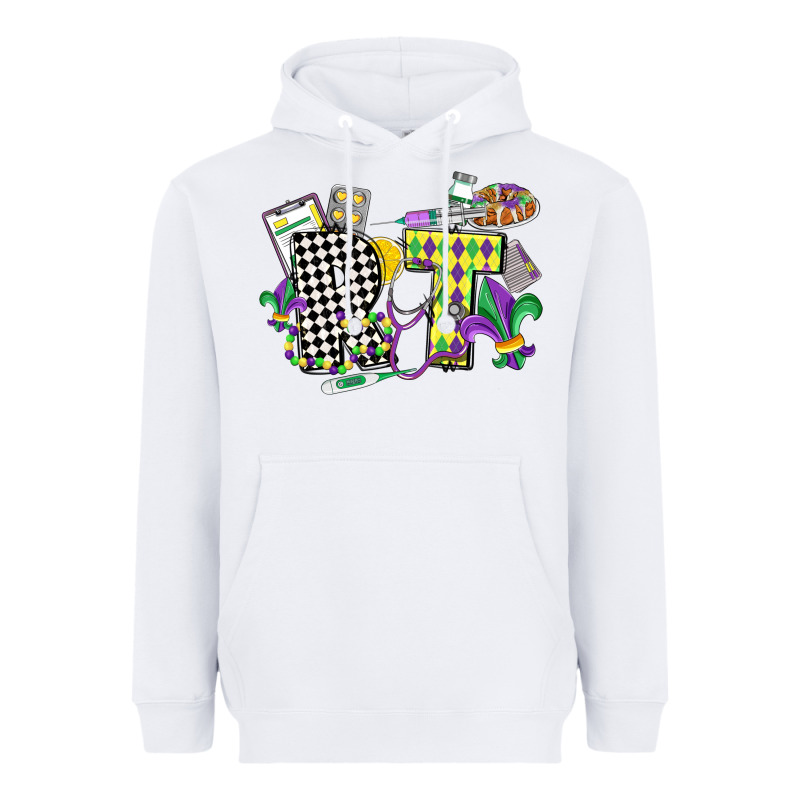 Respiratory Therapist Mardi Gras Heavyweight Hoodie by CowGirlArtShop | Teevron