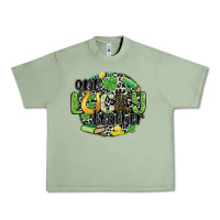 Oil Green one lucky teacher Urban Heavy Tee - MaliasSmallBusiness