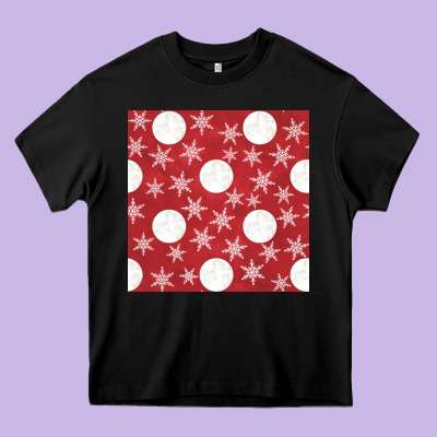 Christmas Snow Flakes Seamless Pattern Heavy Core Tee Designed By Bundleandbundleshop