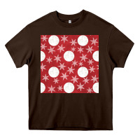 Chocolate Brown christmas snow flakes seamless pattern Heavy Core Tee - BundleAndBundleShop