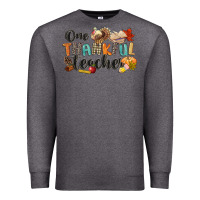 Charcoal Heather one thankful teacher Premium Sweatshirt - CowGirlArtShop