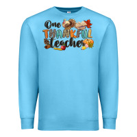 Ocean Blue one thankful teacher Premium Sweatshirt - CowGirlArtShop