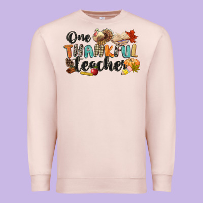 One Thankful Teacher Premium Sweatshirt Designed By Cowgirlartshop