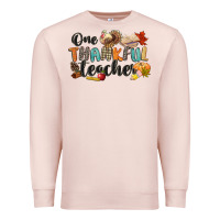 Pale Pink one thankful teacher Premium Sweatshirt - CowGirlArtShop