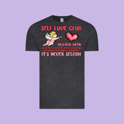 Self Love Club Vintage Tee Designed By Maliassmallbusiness