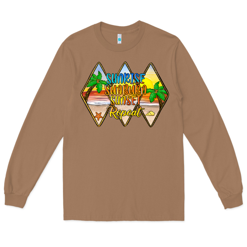 Sunrise Sunburn Sunset Repeat Long Sleeve Tee by JahusDesignShop | Teevron