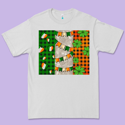 Irish Flag With Shamrocks And Heart Premium Tee Designed By Adodesignshop