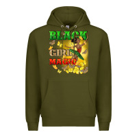Army Green black girl magic Premium Hoodie - CowGirlArtShop