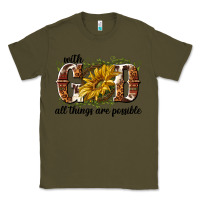 Army Green with god all things are possible Classic Tee - NancyCooperArtShop