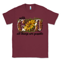 Burgundy with god all things are possible Classic Tee - NancyCooperArtShop