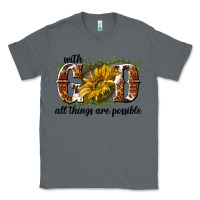 Charcoal Heather with god all things are possible Classic Tee - NancyCooperArtShop