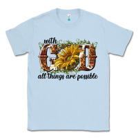 Dusty Blue with god all things are possible Classic Tee - NancyCooperArtShop