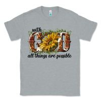 Heather Grey with god all things are possible Classic Tee - NancyCooperArtShop