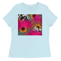 Baby Blue pink glitter leopard cowhide Ladies Tee - JahusDesignShop