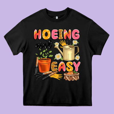 Hoeing Ain't Easy Heavy Core Tee Designed By Artiststas