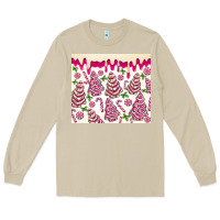 Mushroom pink christmas tree cakes Long Sleeve Tee - MaliasSmallBusiness