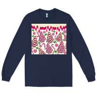 Navy pink christmas tree cakes Long Sleeve Tee - MaliasSmallBusiness