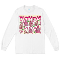 White pink christmas tree cakes Long Sleeve Tee - MaliasSmallBusiness