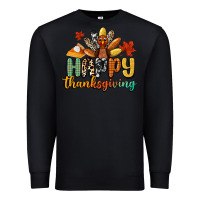 Black happy thanksgiving Premium Sweatshirt - CowGirlArtShop