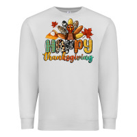 Dove Grey happy thanksgiving Premium Sweatshirt - CowGirlArtShop