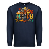 Navy happy thanksgiving Premium Sweatshirt - CowGirlArtShop