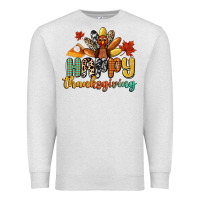 Oatmeal Heather happy thanksgiving Premium Sweatshirt - CowGirlArtShop