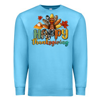 Ocean Blue happy thanksgiving Premium Sweatshirt - CowGirlArtShop