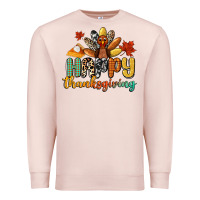 Pale Pink happy thanksgiving Premium Sweatshirt - CowGirlArtShop