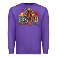 Purple happy thanksgiving Premium Sweatshirt - CowGirlArtShop