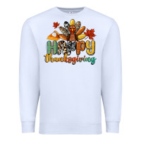 White happy thanksgiving Premium Sweatshirt - CowGirlArtShop
