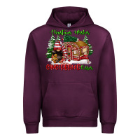 Mauve Wine christmas wishes gingerbread kisses Urban Hoodie - FaDigitalArtStudio