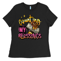 Black counting my blessings afro hands Ladies Tee - RanaPortraitStore