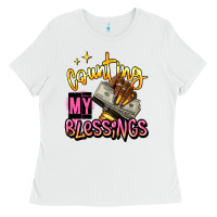 White counting my blessings afro hands Ladies Tee - RanaPortraitStore