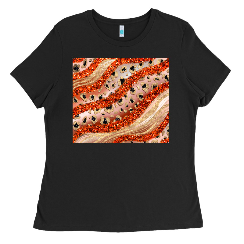 Orange Glitter Ladies Tee by JahusDesignShop | Teevron