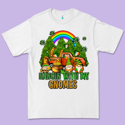Hangin With My Gnomes With Rainbow Premium Tee Designed By Adodesignshop