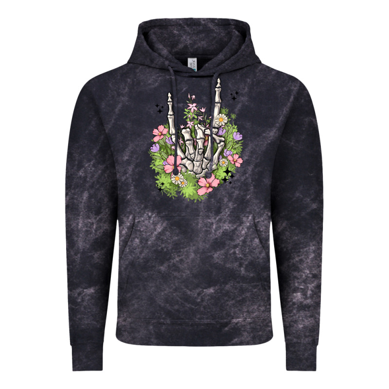 Skeleton Flowers Vintage Hoodie by MaliasSmallBusiness | Teevron