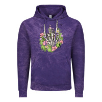 Cloud Purple skeleton flowers Vintage Hoodie - MaliasSmallBusiness