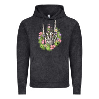 Vintage Black skeleton flowers Vintage Hoodie - MaliasSmallBusiness