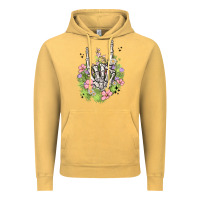 Vintage Mustard skeleton flowers Vintage Hoodie - MaliasSmallBusiness