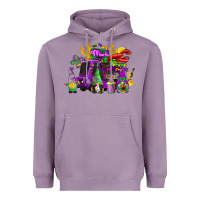 Lavender mardi gras gnome truck Heavyweight Hoodie - CowGirlArtShop