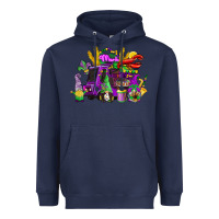 Navy mardi gras gnome truck Heavyweight Hoodie - CowGirlArtShop