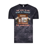 Cloud Black the way to my heart is through the bookstore Vintage Tee - MaliasSmallBusiness