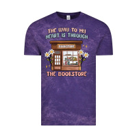 Cloud Purple the way to my heart is through the bookstore Vintage Tee - MaliasSmallBusiness