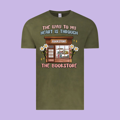 The Way To My Heart Is Through The Bookstore Vintage Tee Designed By Maliassmallbusiness