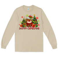 Mushroom merry christmas reindeer Long Sleeve Tee - MaliasSmallBusiness