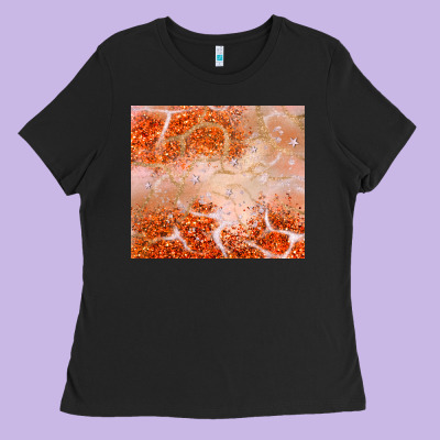 Orange Glitter Ladies Tee Designed By Jahusdesignshop