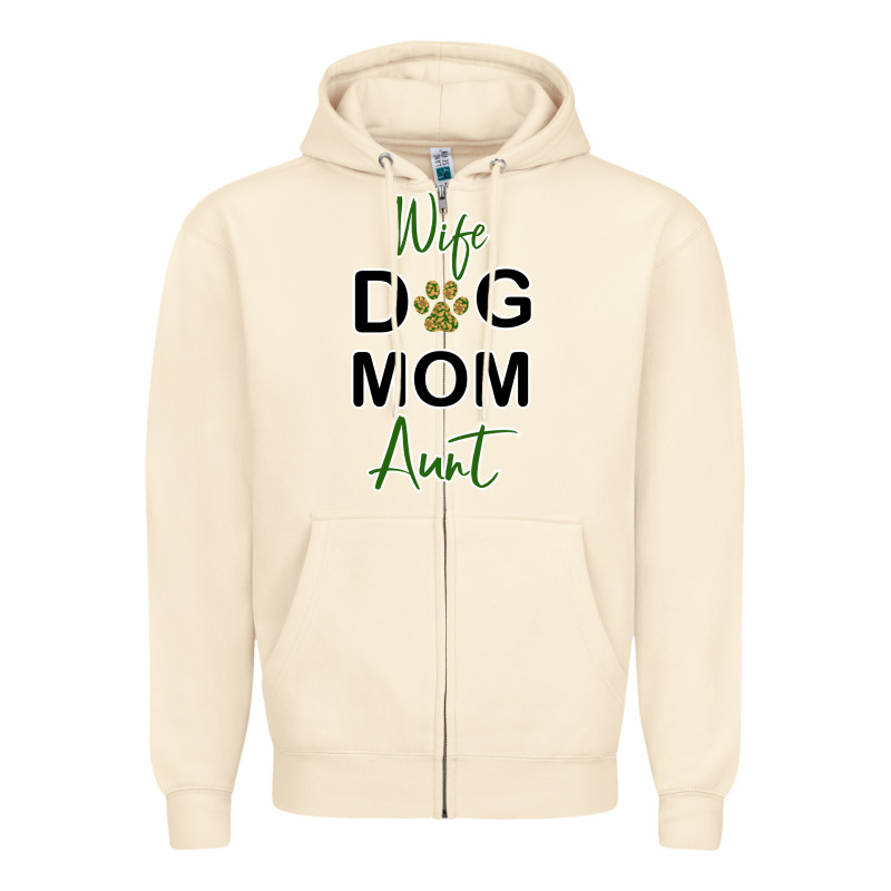 Wife Dog Mom Aunt Zipper Hoodie by Bettercallsaul | Teevron