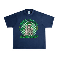Navy dead inside but feeling lucky Urban Heavy Tee - MaliasSmallBusiness