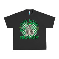 Pigment Black dead inside but feeling lucky Urban Heavy Tee - MaliasSmallBusiness