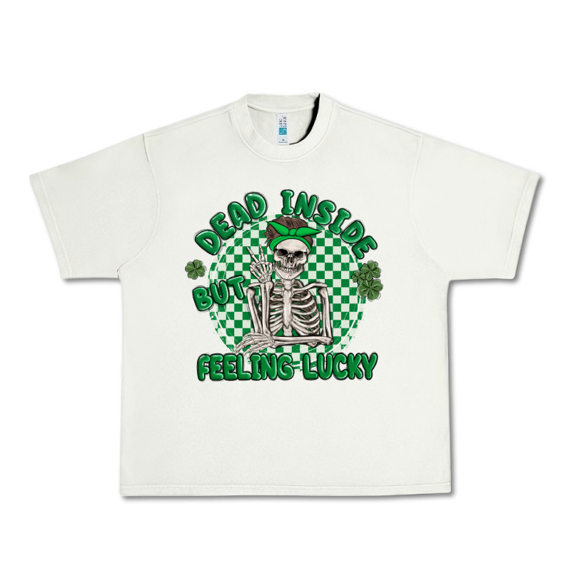 Dead Inside But Feeling Lucky Urban Heavy Tee by MaliasSmallBusiness | Teevron